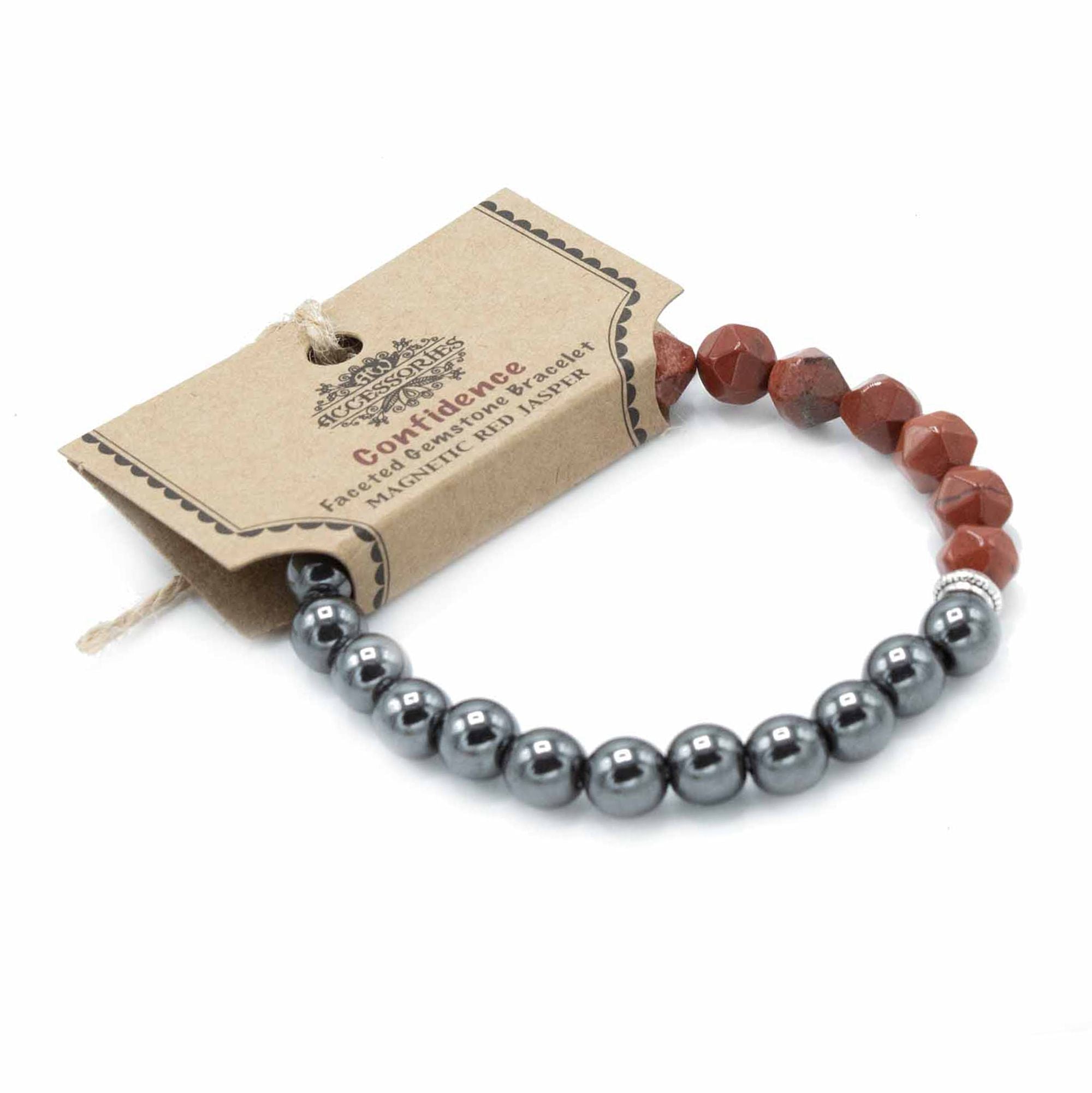 Facettiertes Edelsteinarmband mit rotem Jaspis