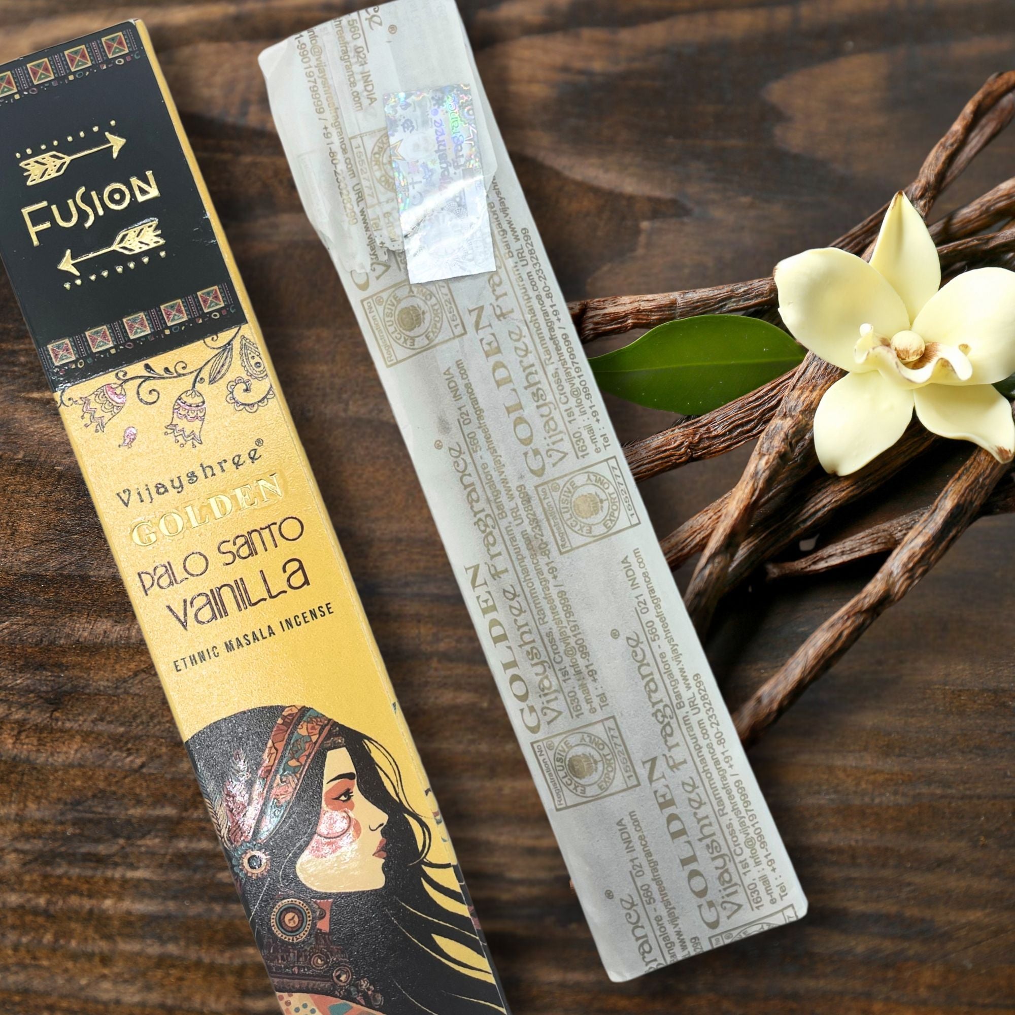 Golden Palo Santo Räucherstäbchen & Vanille