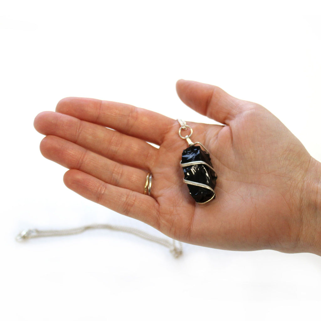 Edelsteinhalskette – Schwarzer Onyx – Schutz & Stärke