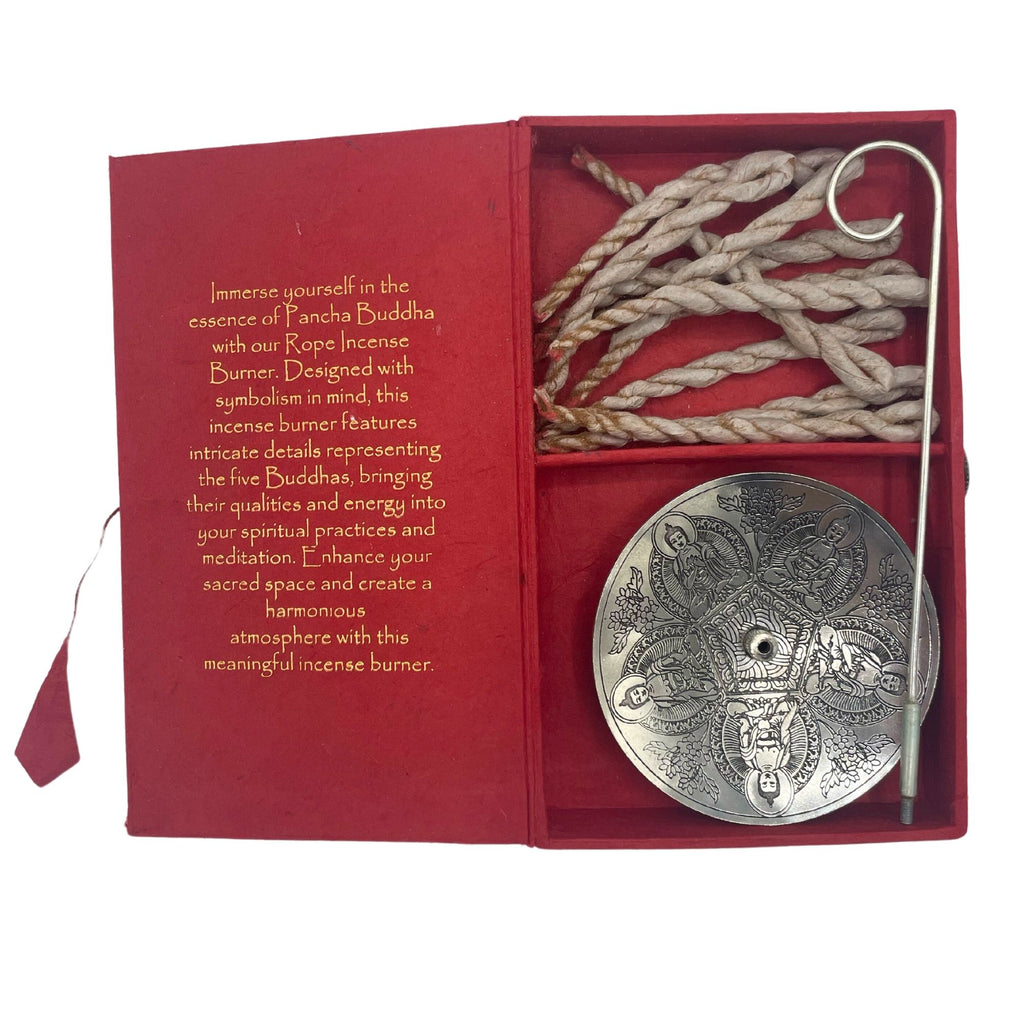 Räucherseil-Set Buddha – mit silberfarbenem Halter