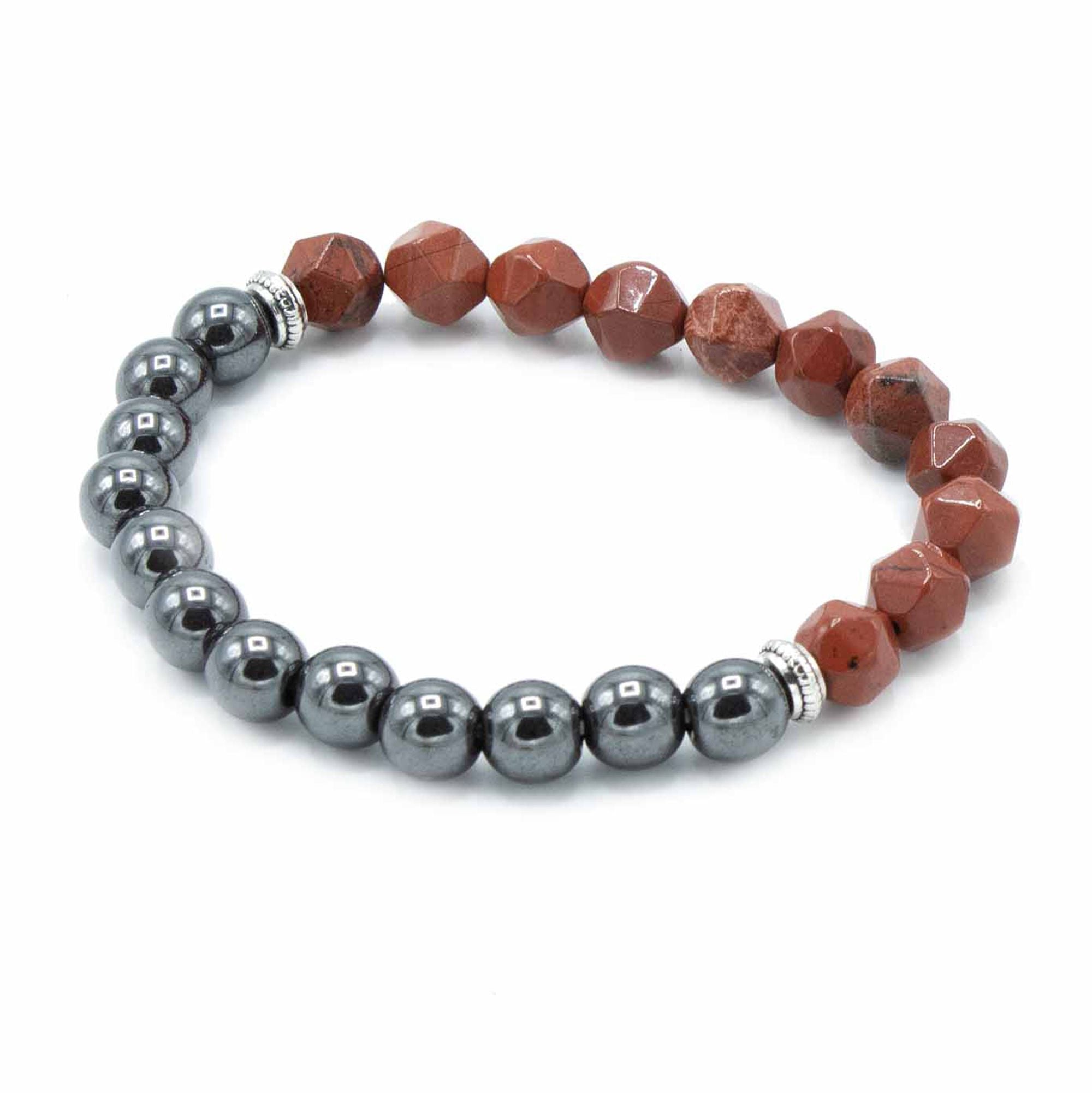 Facettiertes Edelsteinarmband mit rotem Jaspis