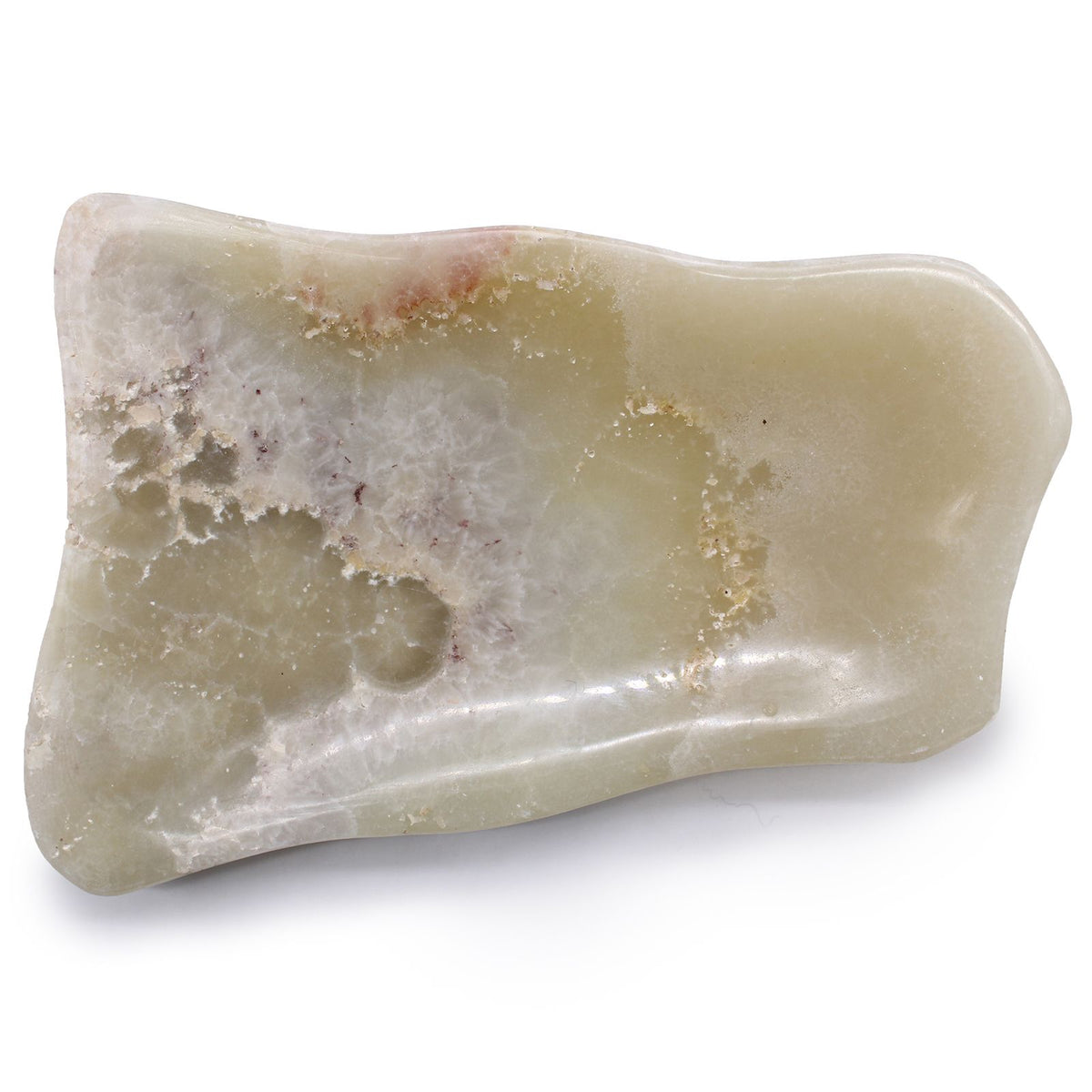 Onyx-Seifenschale – organische Naturform in warmem Honigton