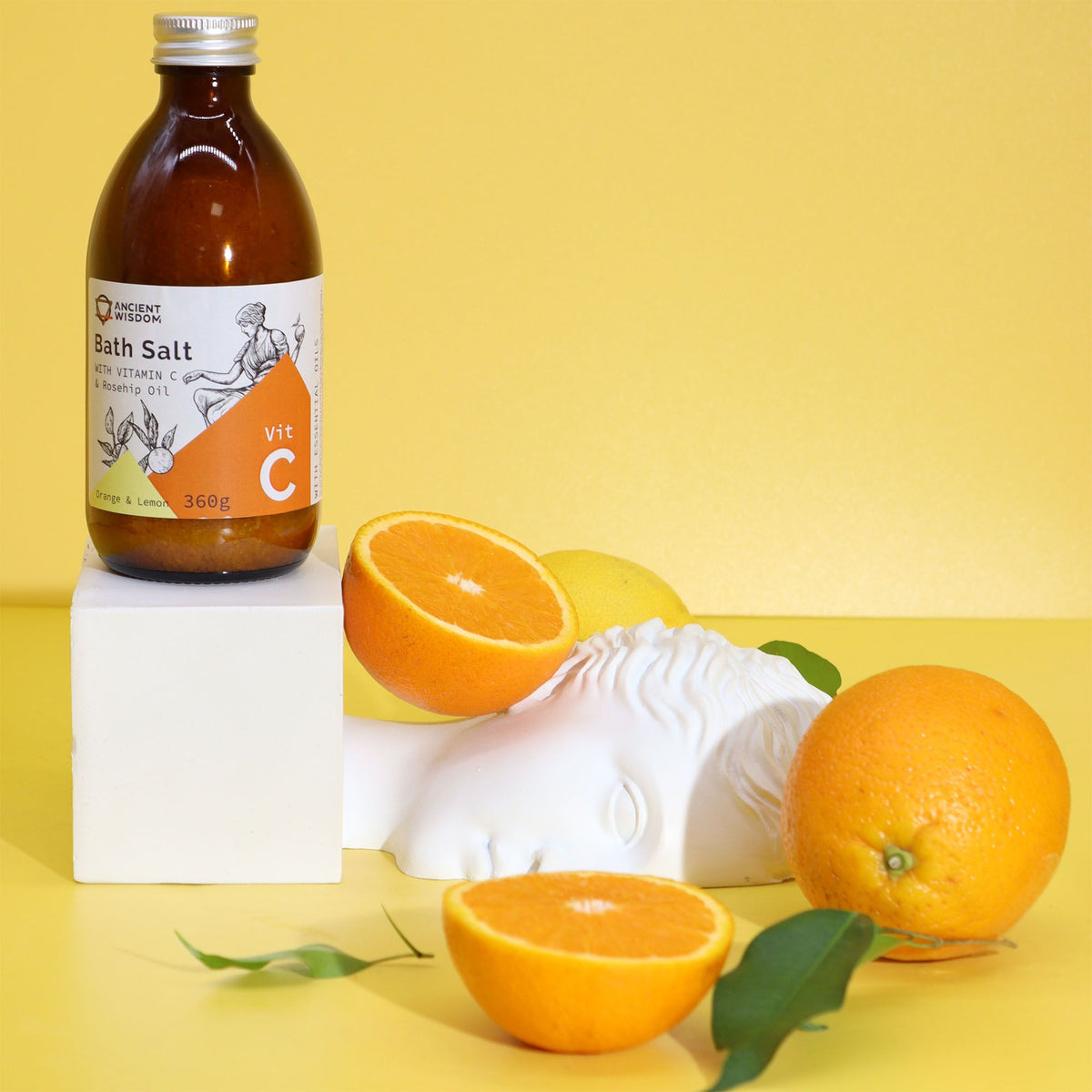Aromatherapie Vitamin C Badesalz Ancient Goddess mit Himalayasalz, Orange & Zitrone