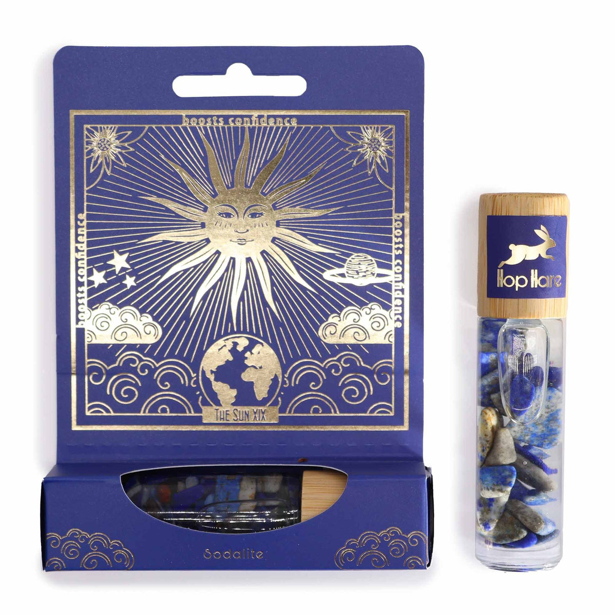 Tarot Roll-On "The Sun" – Sodalith & ätherische Öle für Selbstvertrauen