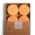 Aromatherapie Zen Duschbomben Set „Energising“ – 4 Shower Steamer für Energie & Erdung