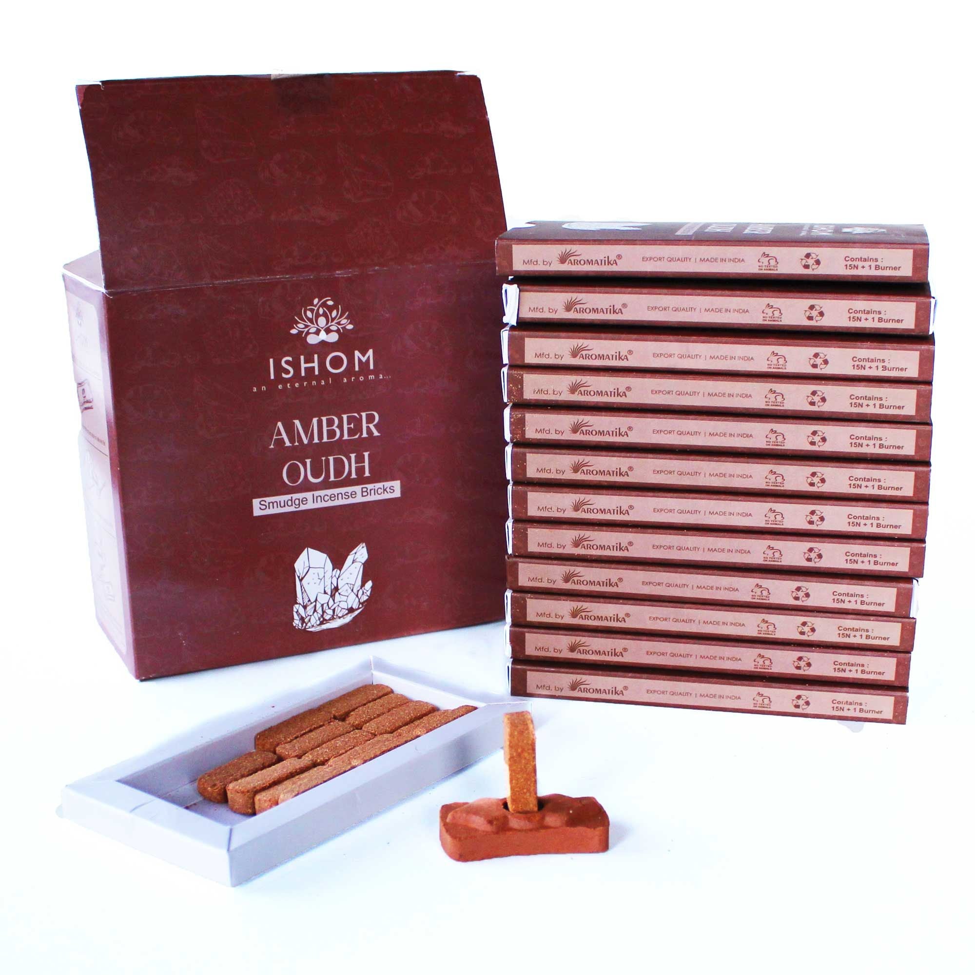 Räuchersteine Amber & Agarholz – mit Terrakotta-Halter