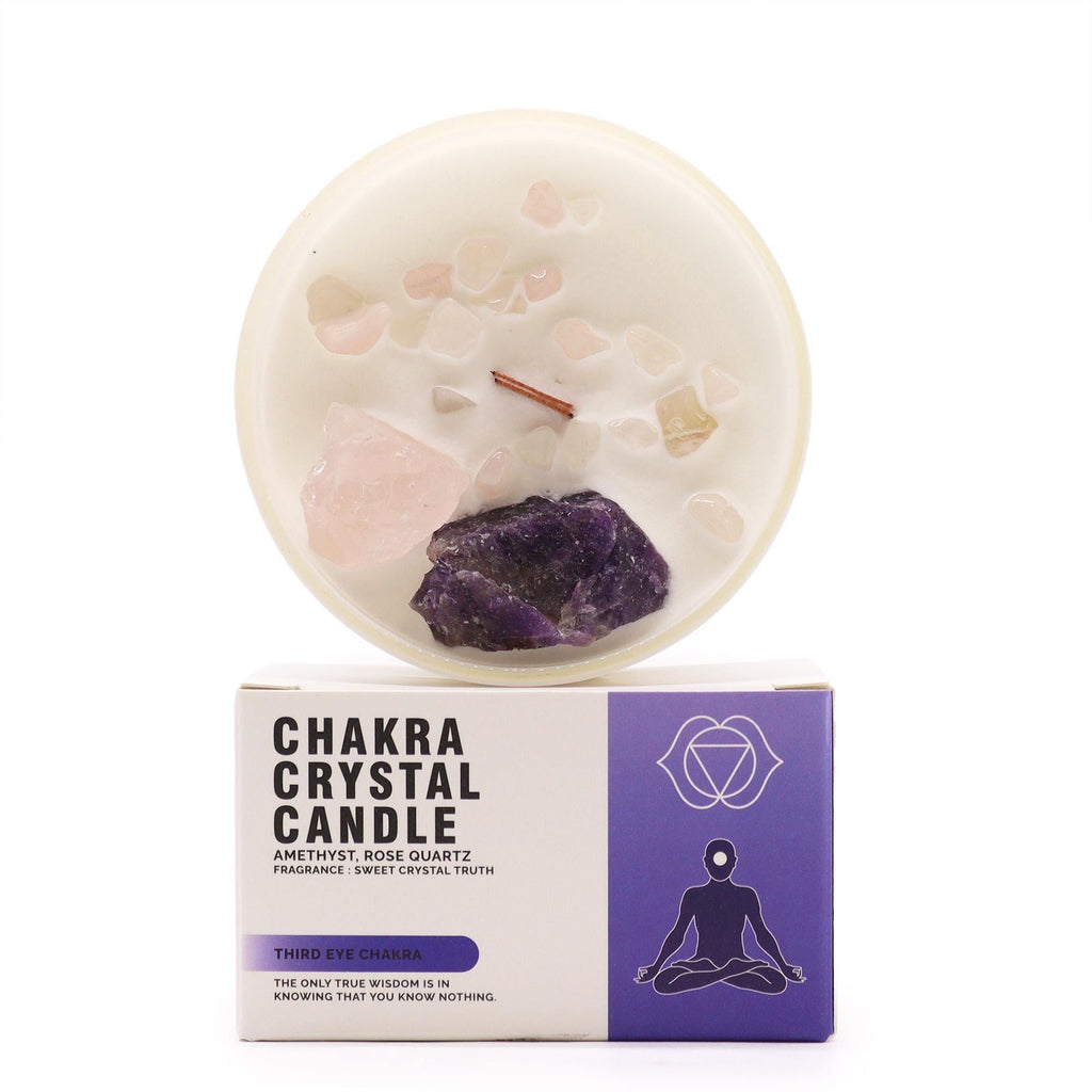 Chakra-Kristallkerze - Stirnchakra für Intuition & Klarheit