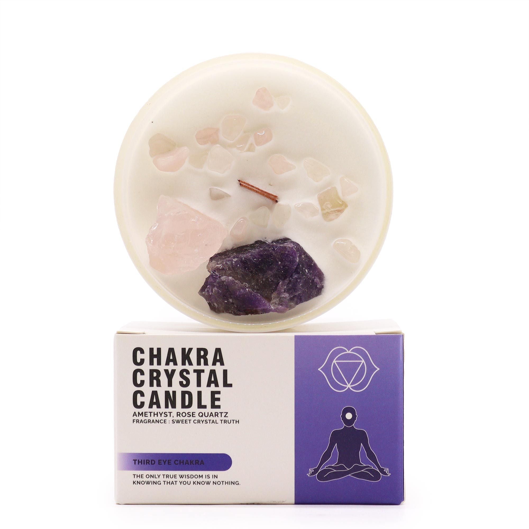 Chakra-Kristallkerze - Stirnchakra für Intuition & Klarheit