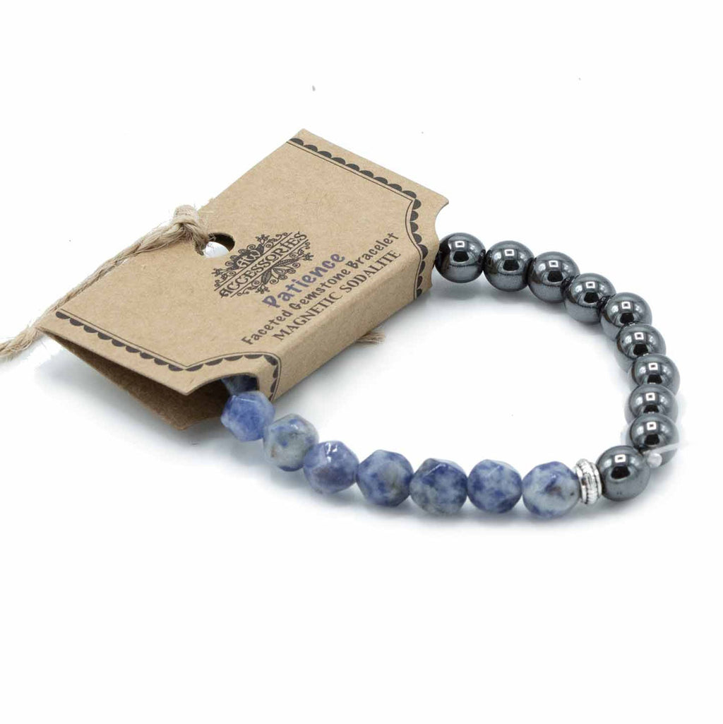 Facettiertes Edelsteinarmband mit Sodalith