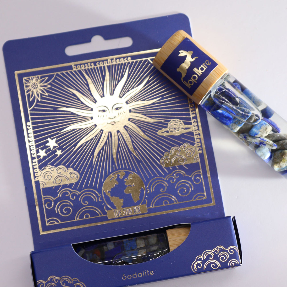 Tarot Roll-On "The Sun" – Sodalith & ätherische Öle für Selbstvertrauen