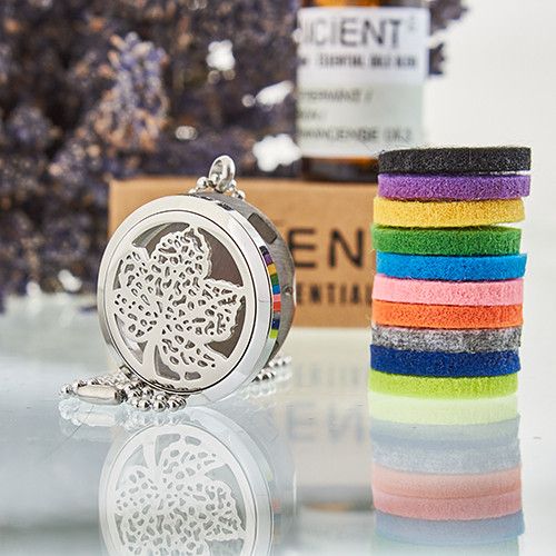 Aromatherapie Diffuser Halskette für ätherische Öle – Blatt, 30 mm