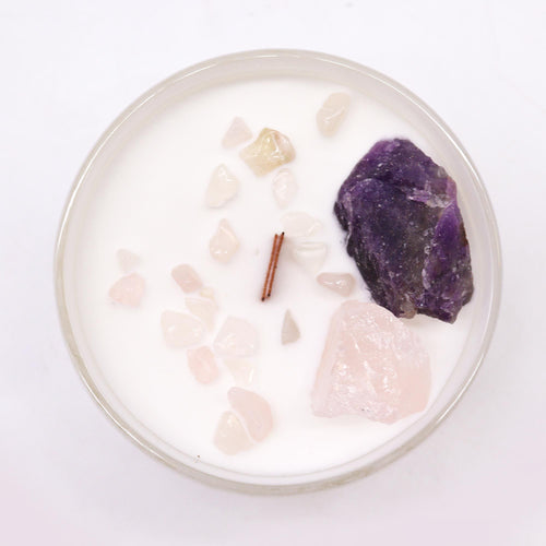 Chakra-Kristallkerze - Stirnchakra für Intuition & Klarheit