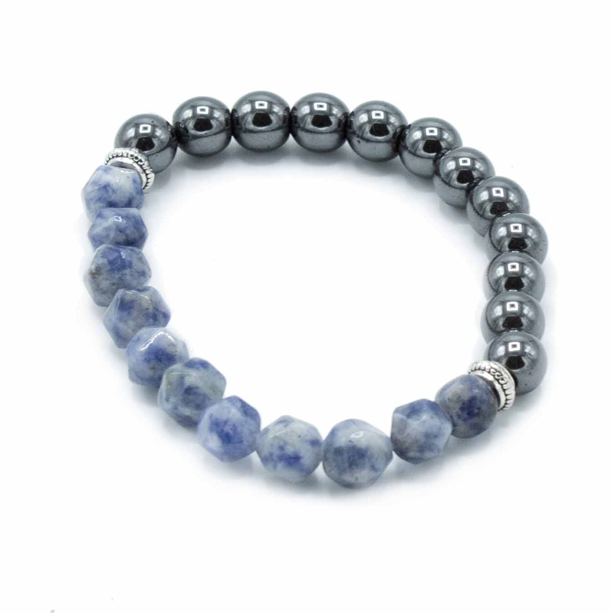 Facettiertes Edelsteinarmband mit Sodalith
