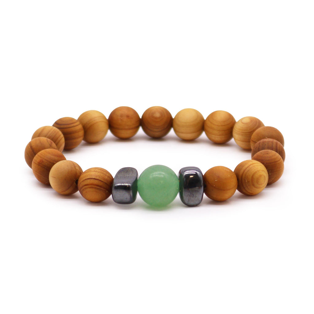 Zedernholzarmband mit Aventurin – Sakralchakra