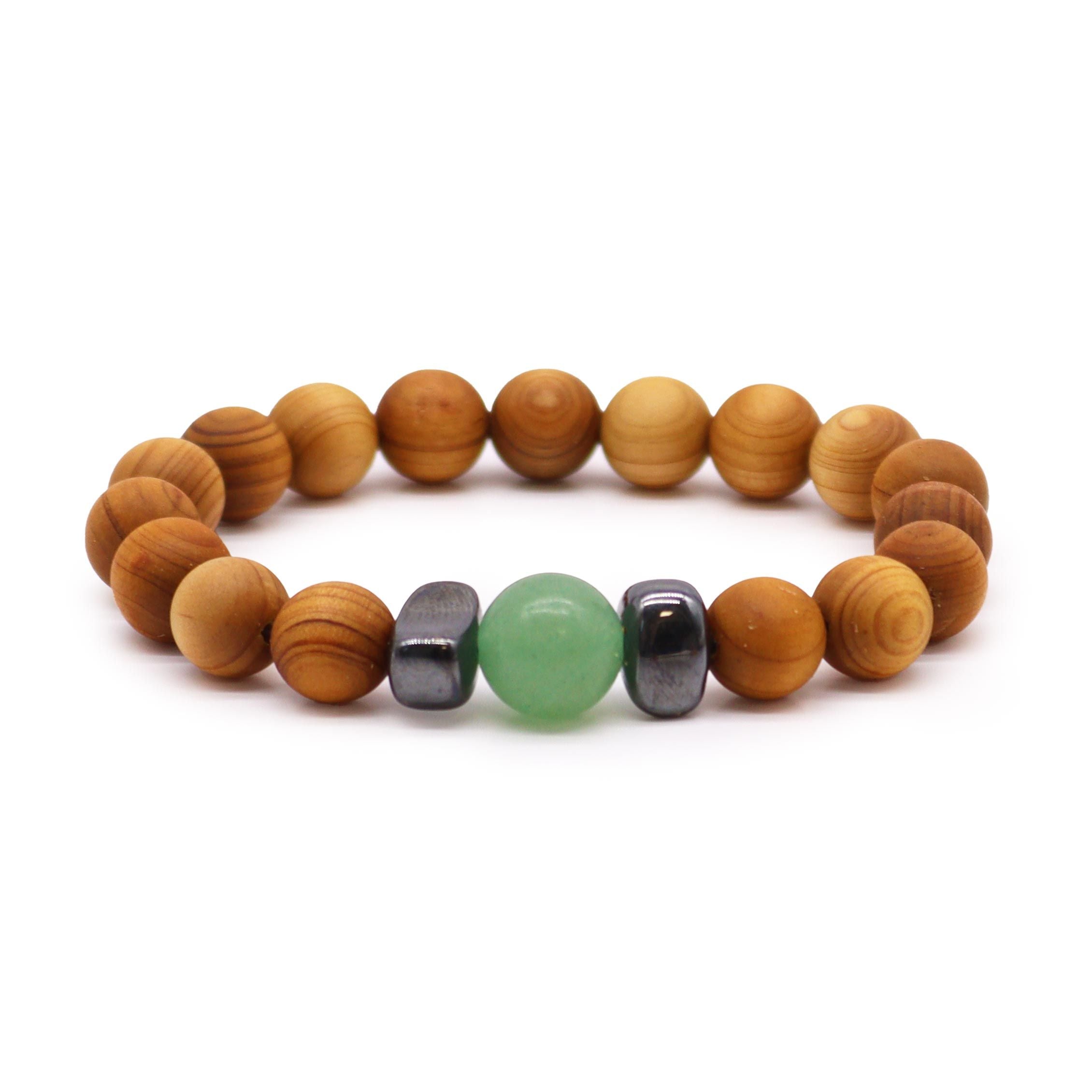 Zedernholzarmband mit Aventurin – Sakralchakra