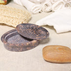 Speckstein-Seifenschale – oval mit Abtropfeinsatz