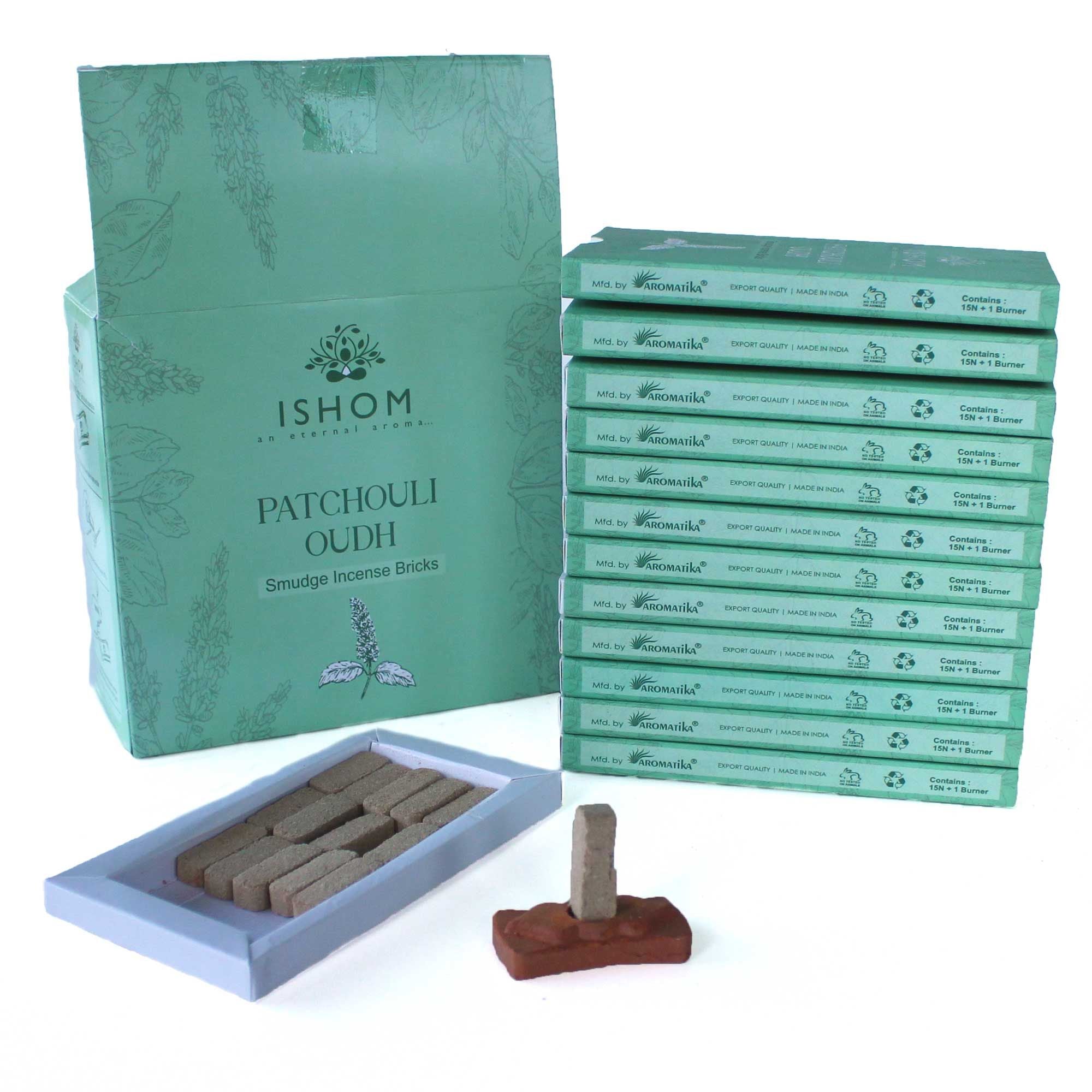 Räuchersteine Patchouli & Oud – mit Terrakotta-Halter