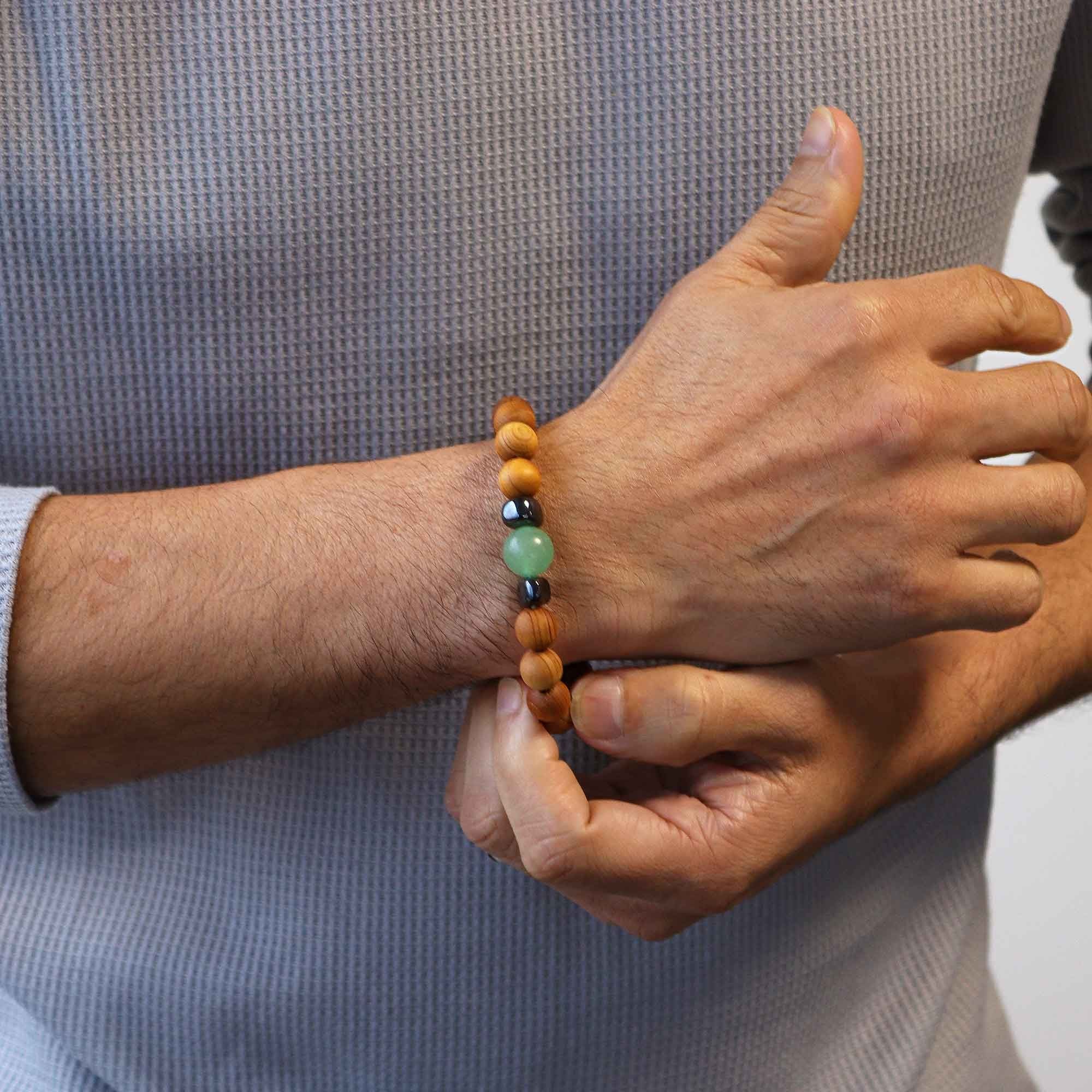 Zedernholzarmband mit Aventurin – Sakralchakra