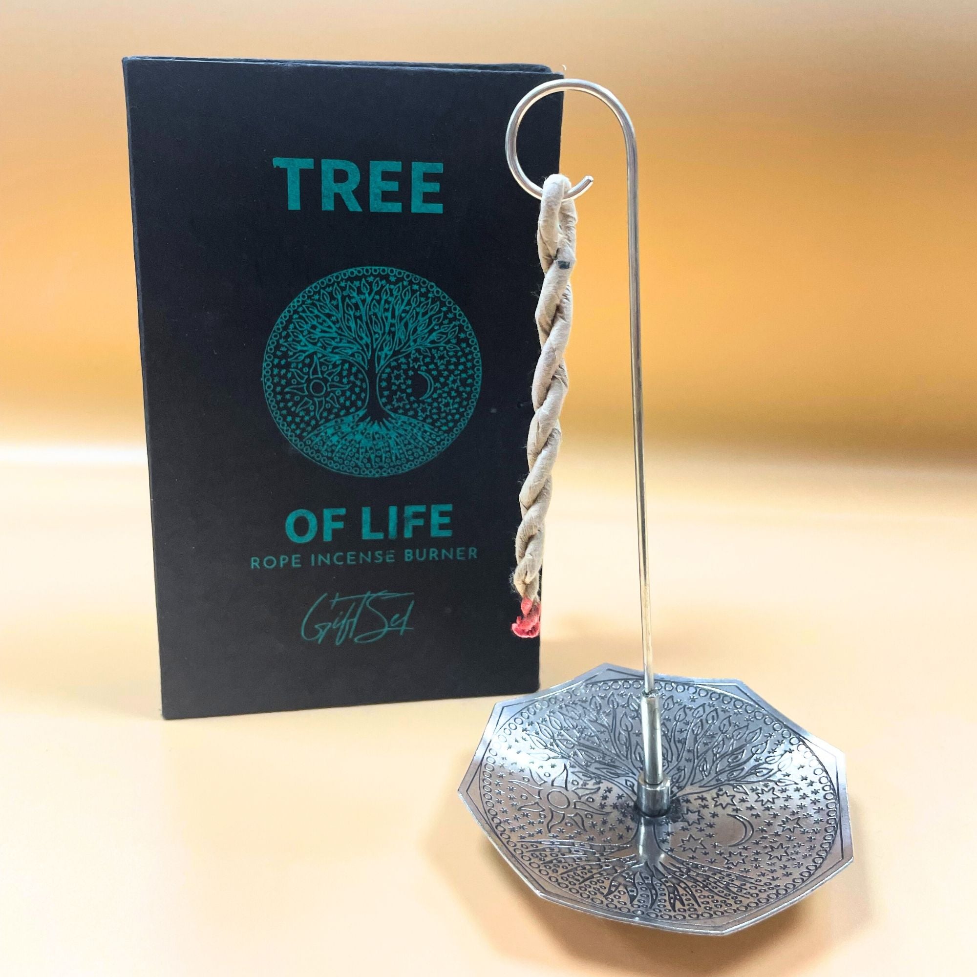 Räucherseil-Set Baum des Lebens – mit silberfarbenem Halter