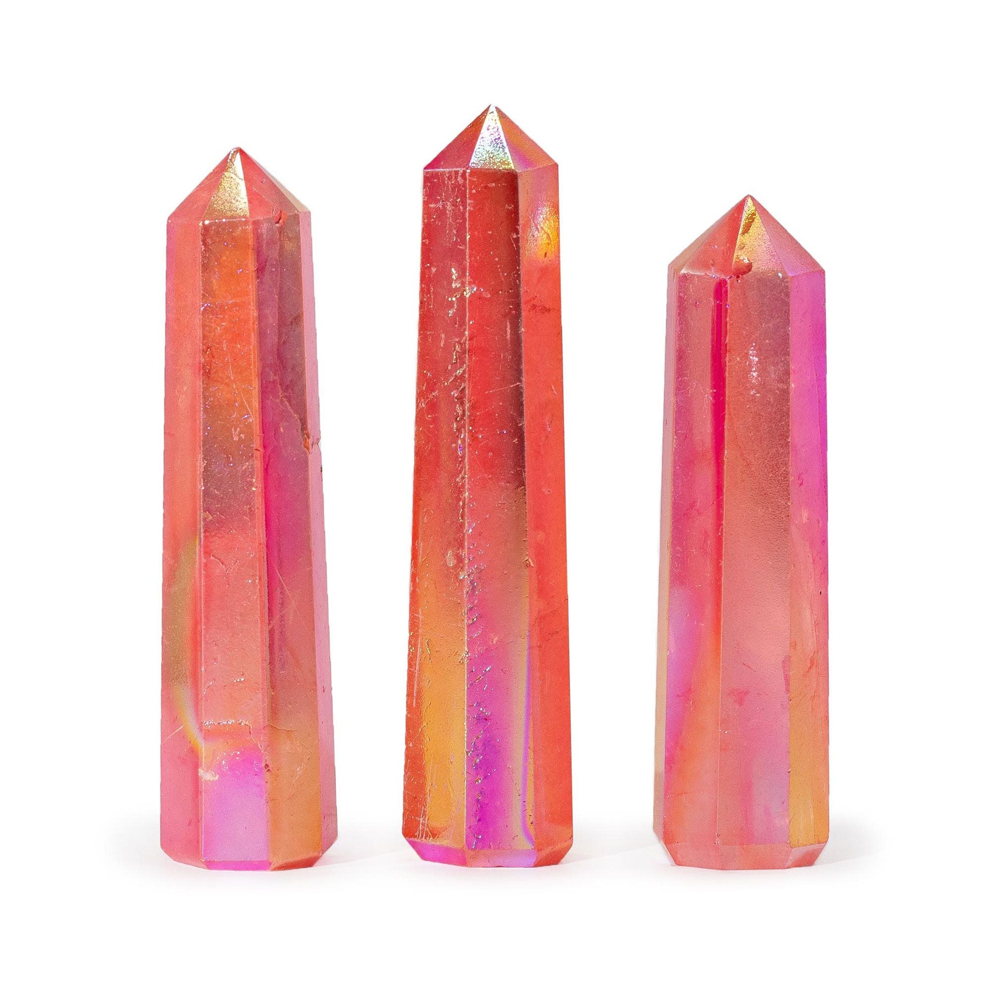 Obeliskspitze - Peach Aurora Quarz veredelt