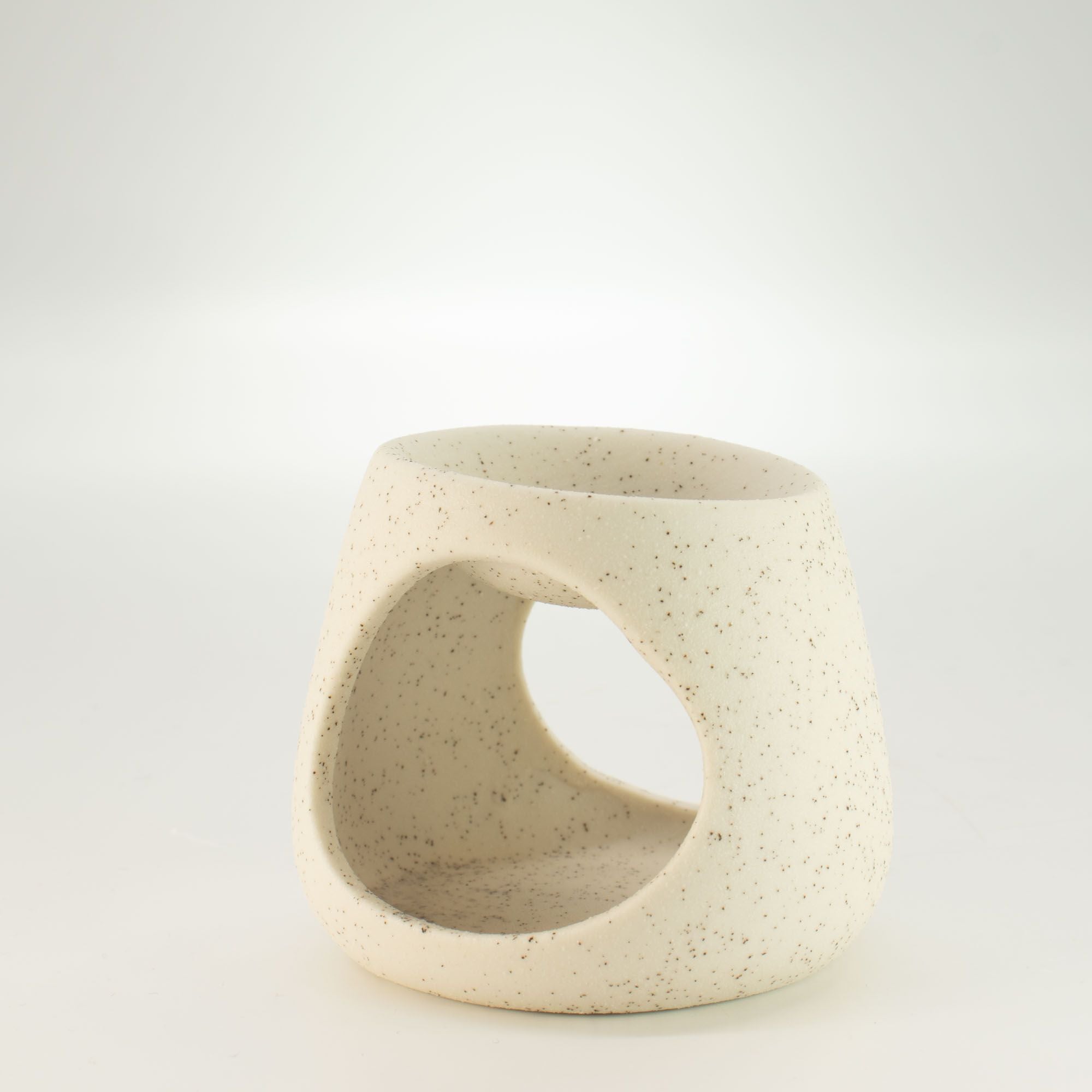 Zen Duftlampe aus Keramik in Kieselsteinoptik