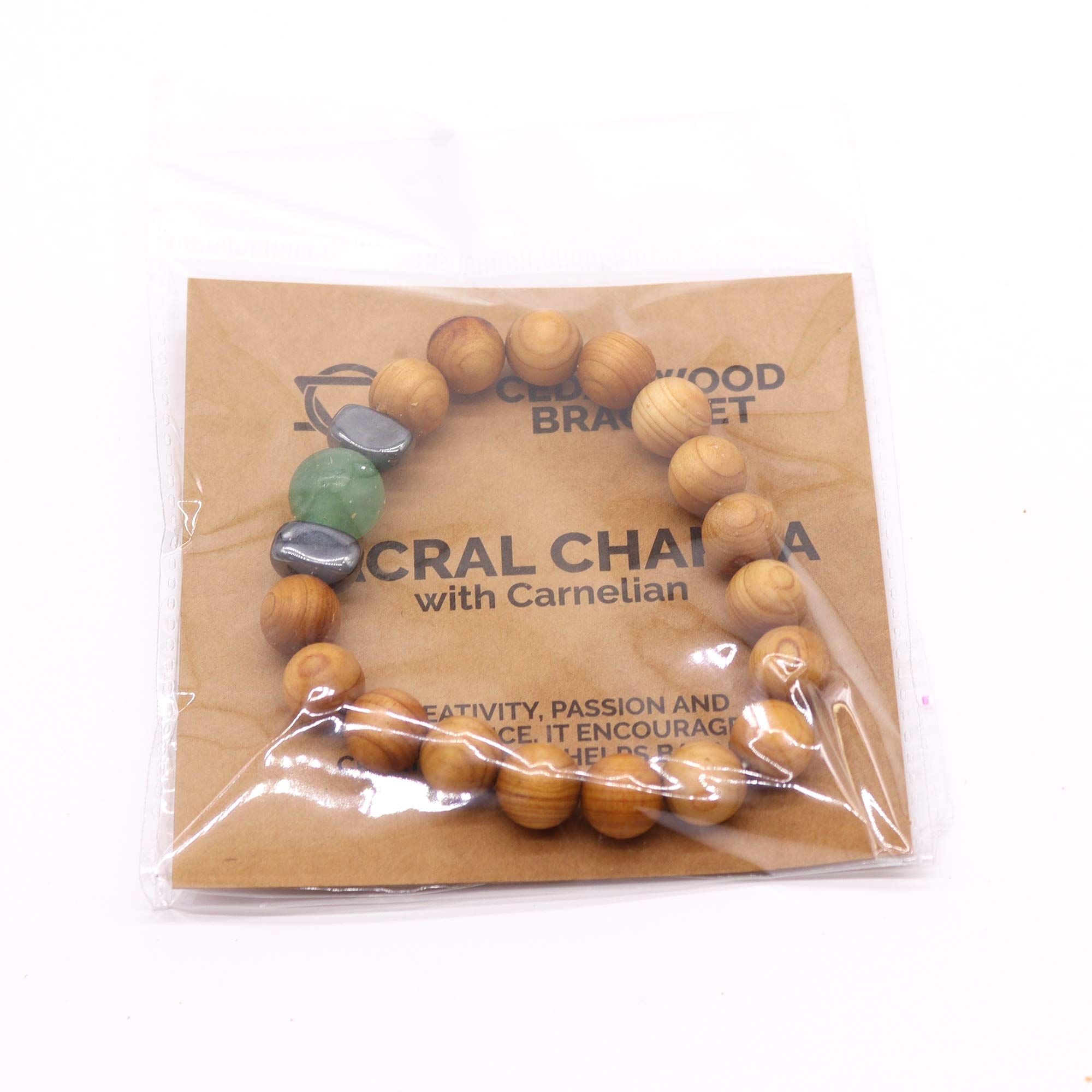 Zedernholzarmband mit Aventurin – Sakralchakra
