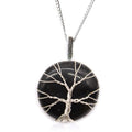 Edelsteinhalskette Tree of Life - Schwarzer Onyx