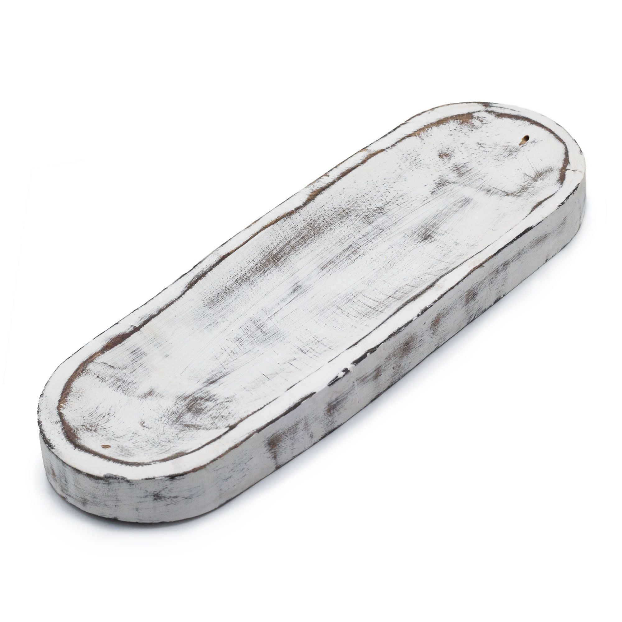 Räucherstäbchenhalter aus Mangoholz in Whitewash-Optik, groß