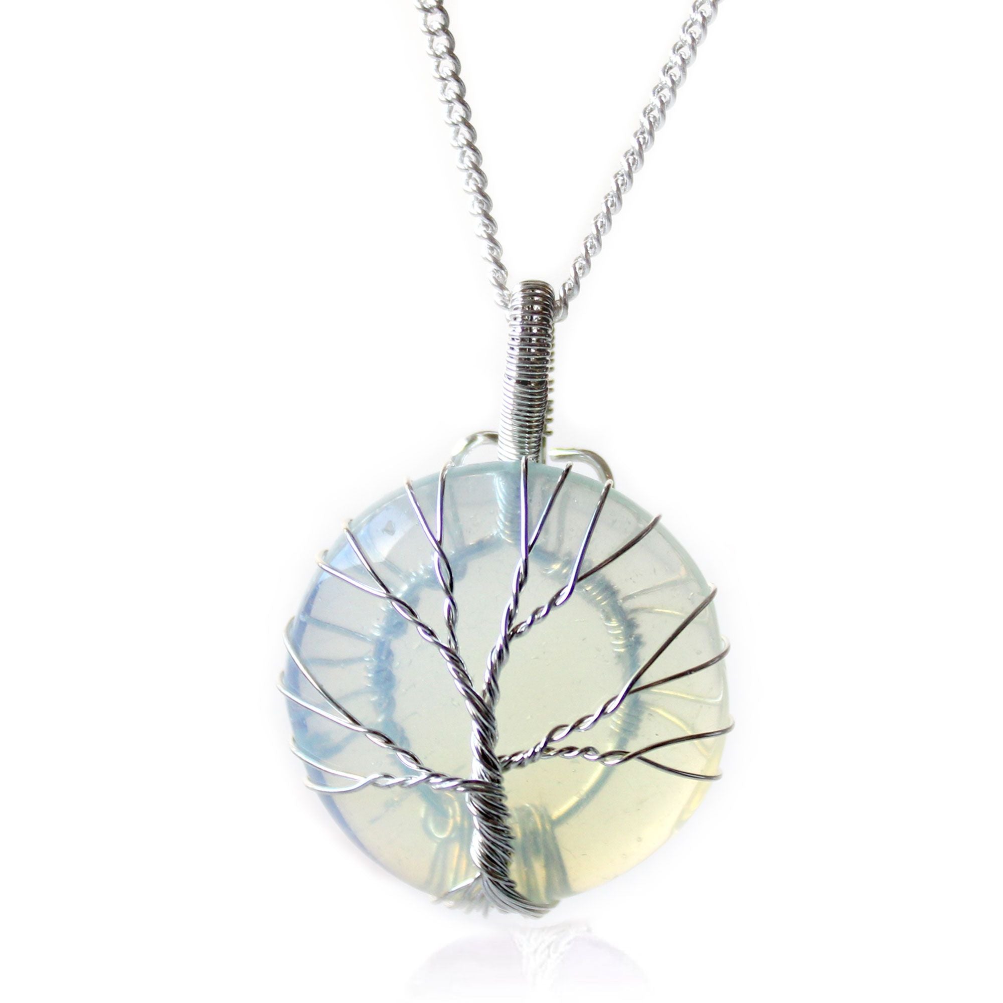Edelsteinhalskette Tree of Life - Opalit
