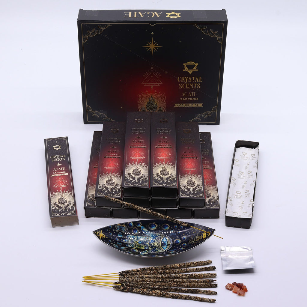 Crystal Scents Räucherstäbchen mit Roter Achat – Saffran