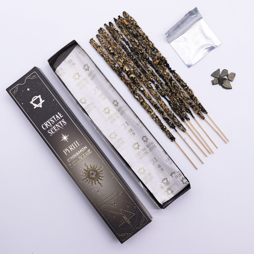 Crystal Scents Räucherstäbchen mit Pyrit – Zimt