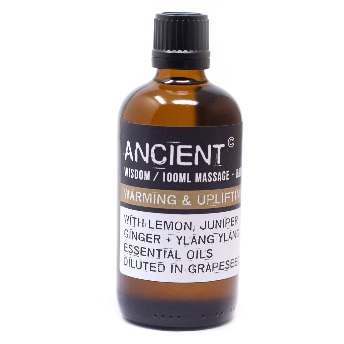 Massage- & Badeöl Warm & Uplifting mit Zitrone, Wacholder, Ingwer & Ylang Ylang – wärmend & belebend