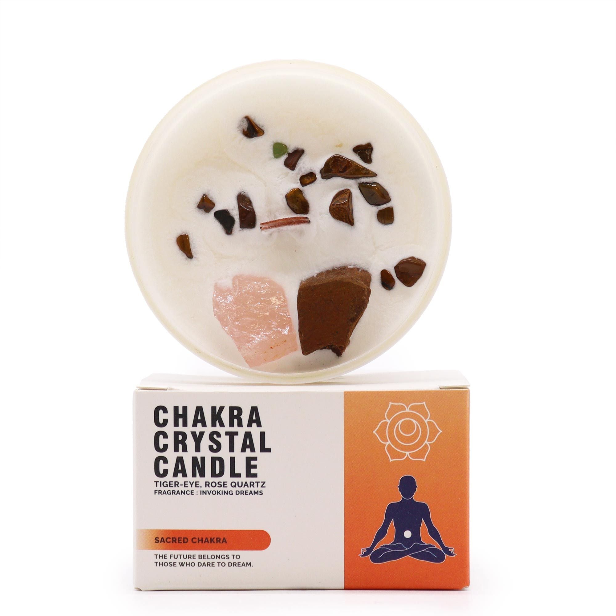 Chakra-Kristallkerze - Sakralchakra für Kreativität & Leidenschaft
