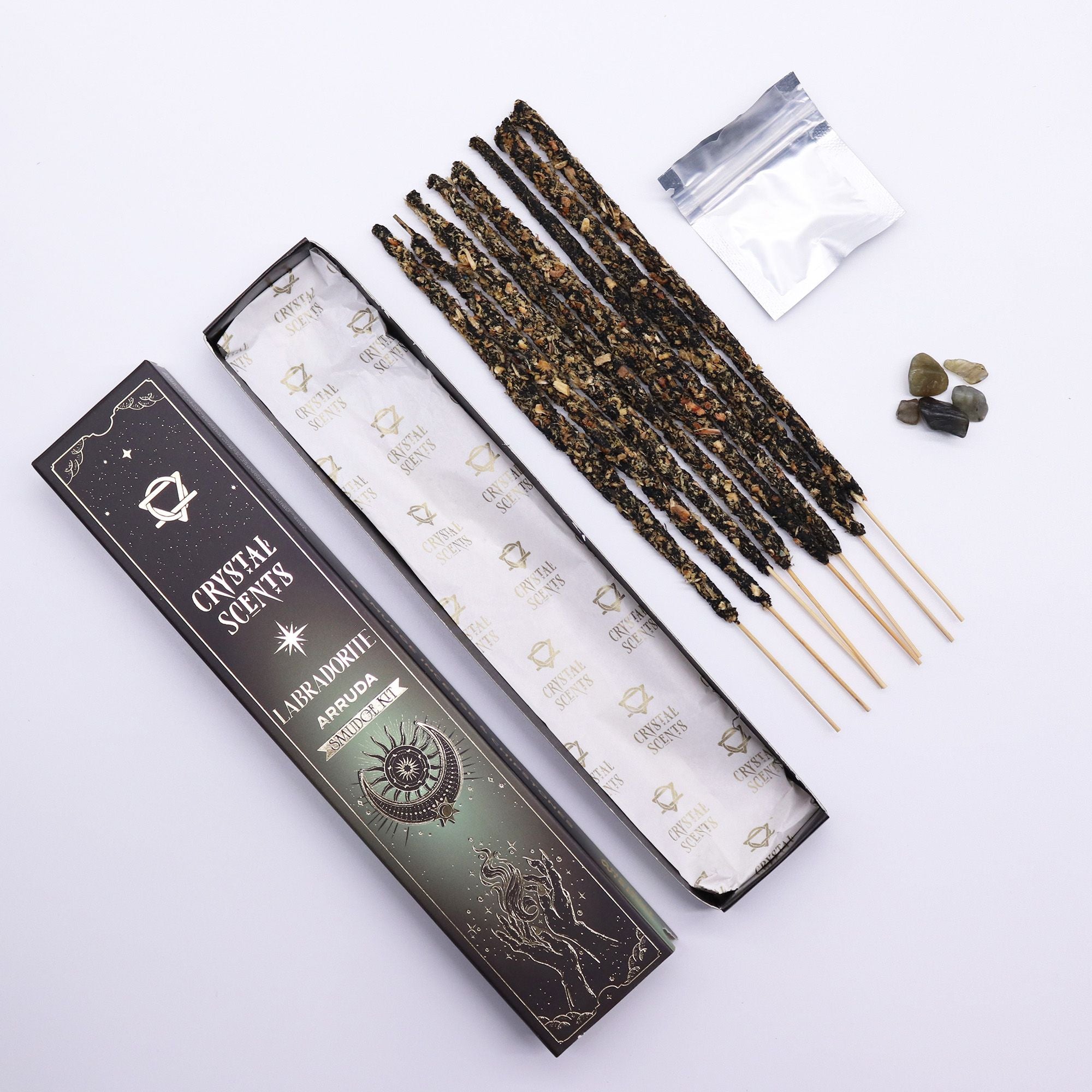 Crystal Scents Räucherstäbchen mit Labradorit – Arruda