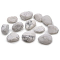 Weißer Howlith - Magnesit - 12 mittlere afrikanische Trommelsteine