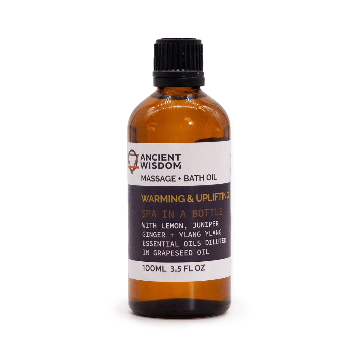 Massage- & Badeöl Warm & Uplifting mit Zitrone, Wacholder, Ingwer & Ylang Ylang – wärmend & belebend