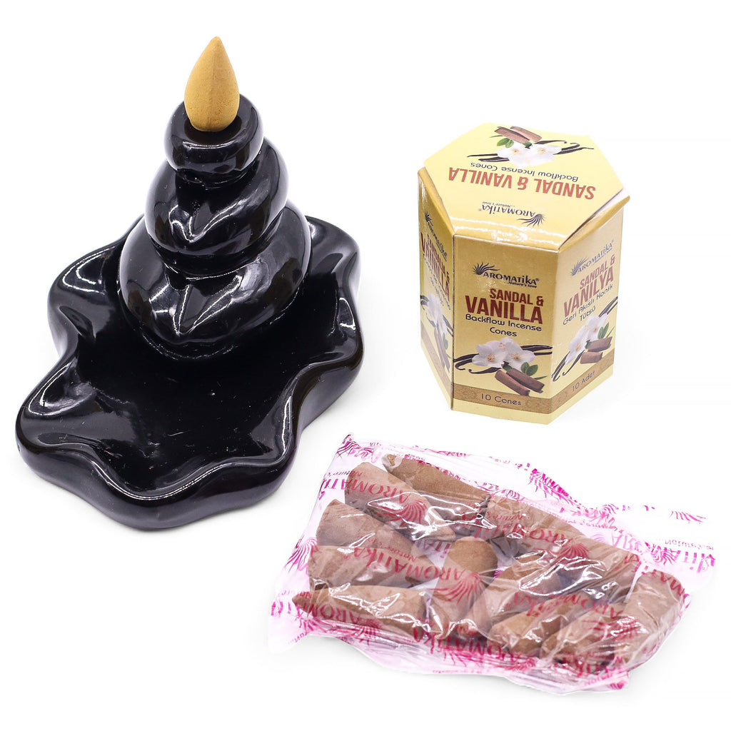 Masala Backflow Räucherkegel  - Sandelholz & Vanille