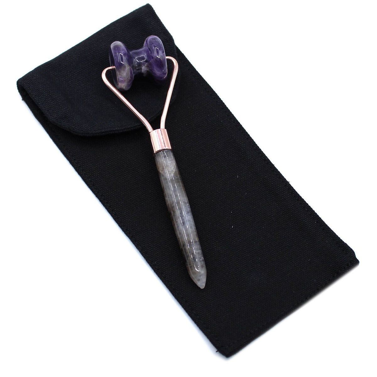 Kinnroller aus Amethyst – Edelsteinroller für Gesichtsmassage