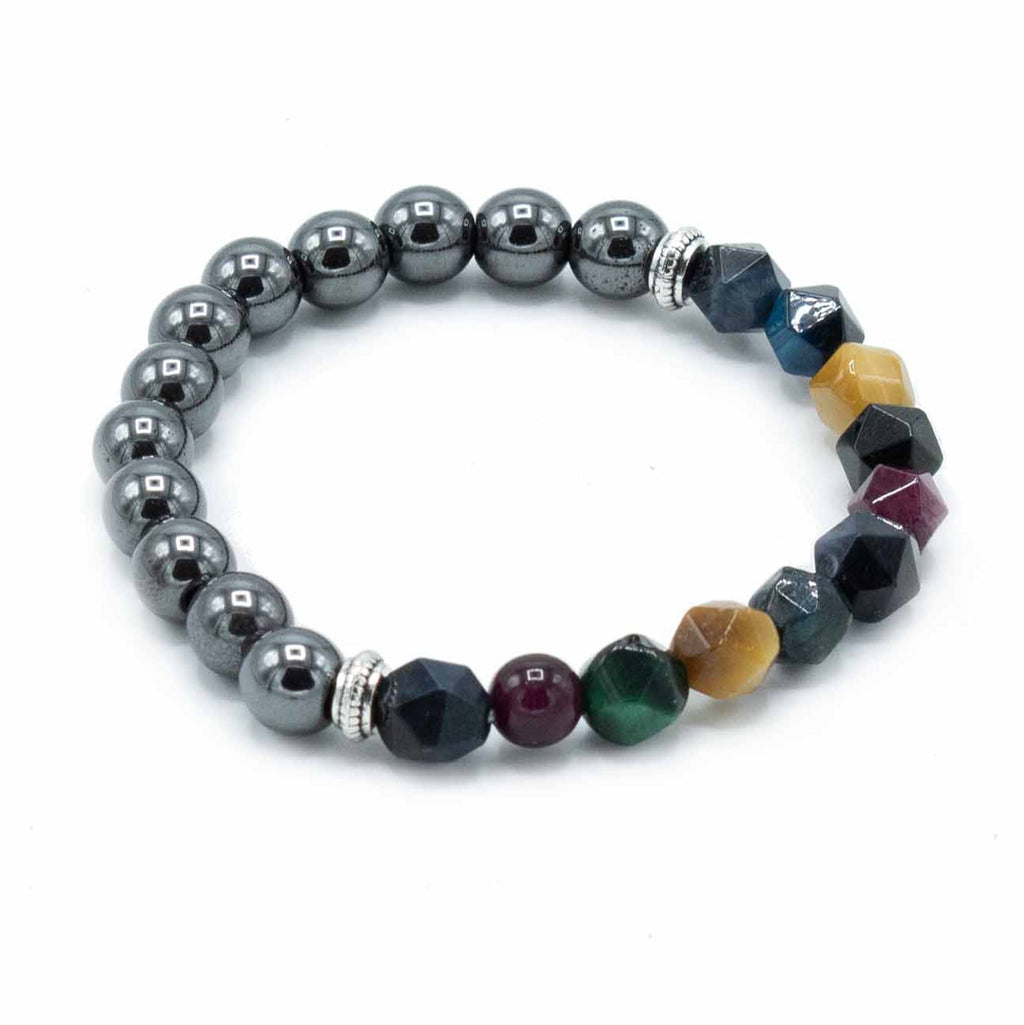 Facettiertes Edelsteinarmband in Regenbogenfarben