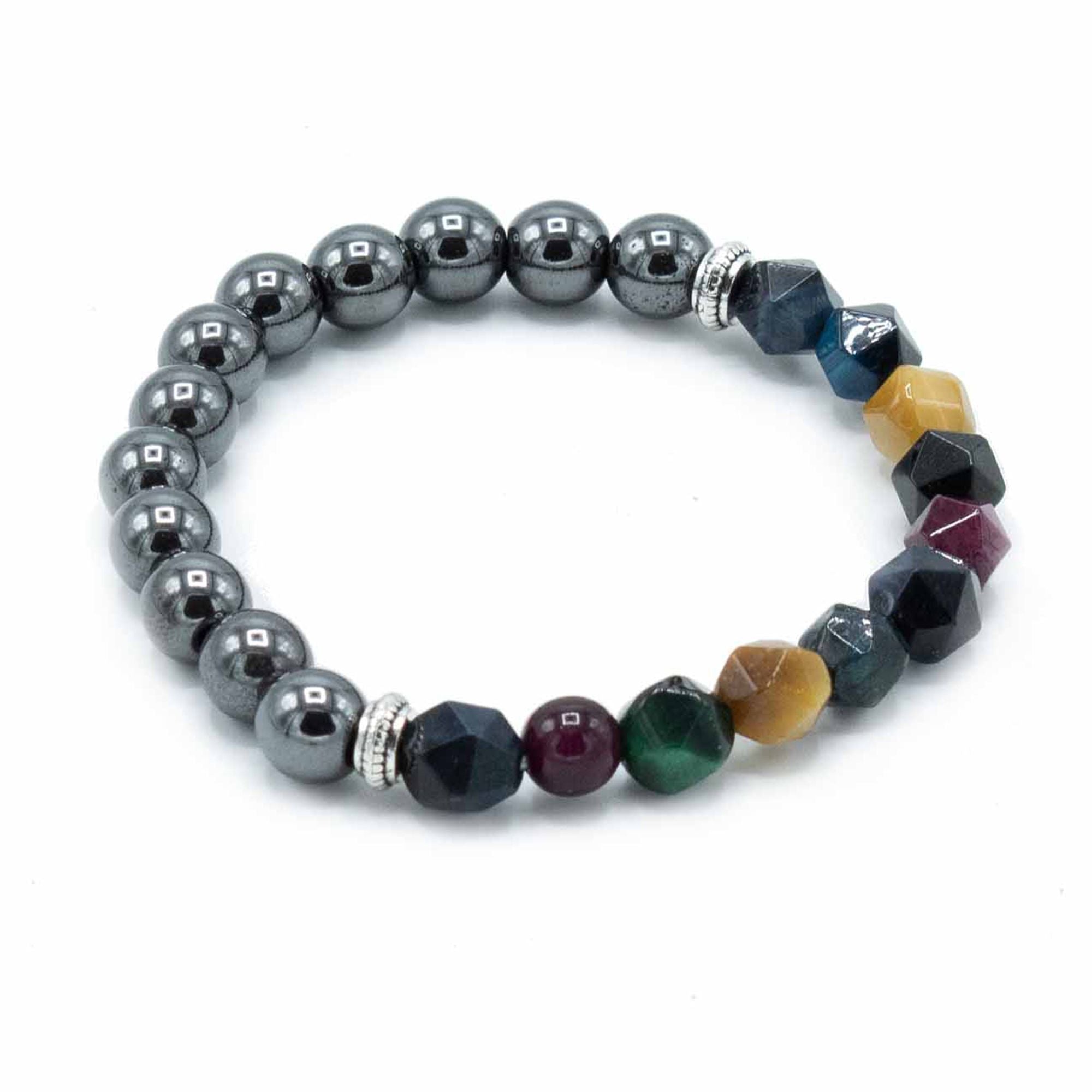 Facettiertes Edelsteinarmband in Regenbogenfarben