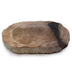Seifenschale aus versteinertem Holz – Schwarz-Braun & Naturrand