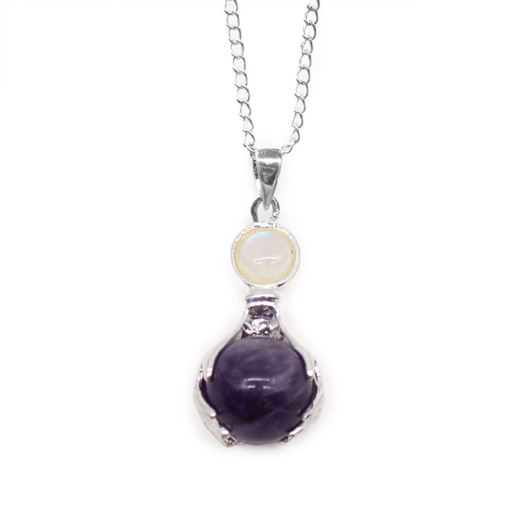 Edelsteinhalskette Heilende Hände – Amethyst
