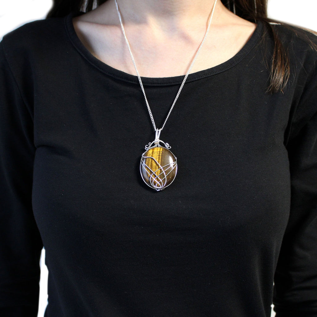 Edelsteinhalskette Swirl – Tigerauge