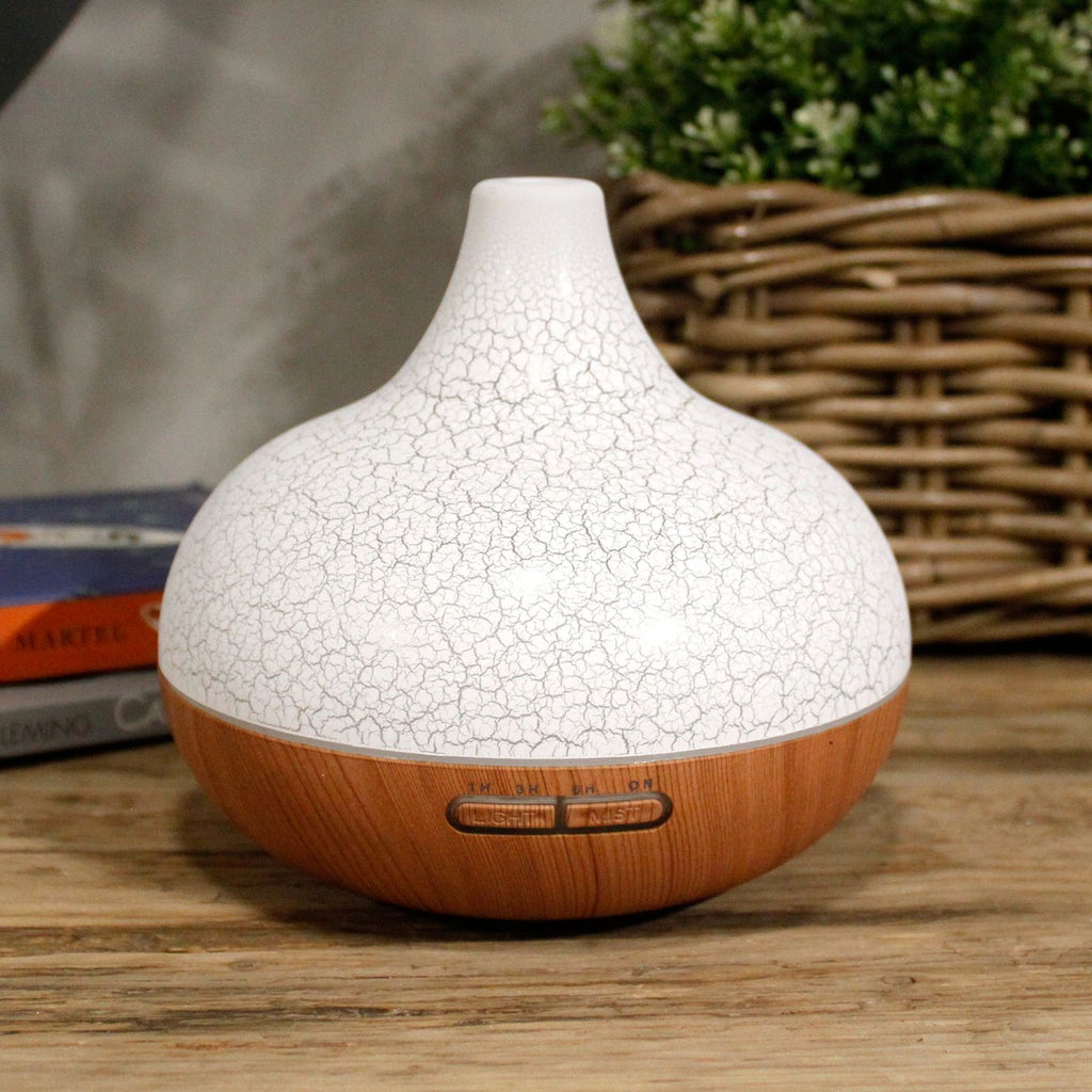 Santorini Aromadiffuser in Craquelé-Optik mit Farbwechsel