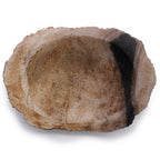 Seifenschale aus versteinertem Holz – Schwarz-Braun & Naturrand