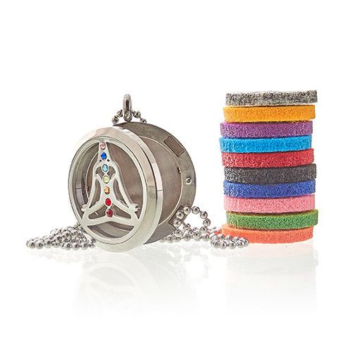 Aromatherapie Diffuser Halskette für ätherische Öle – Yoga Chakra, 30 mm