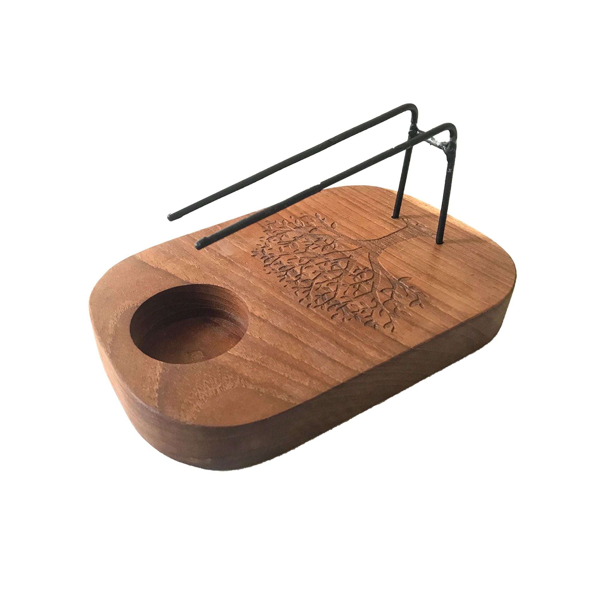 Räucherwerk-Halter aus Teakholz mit Tree of Life Design