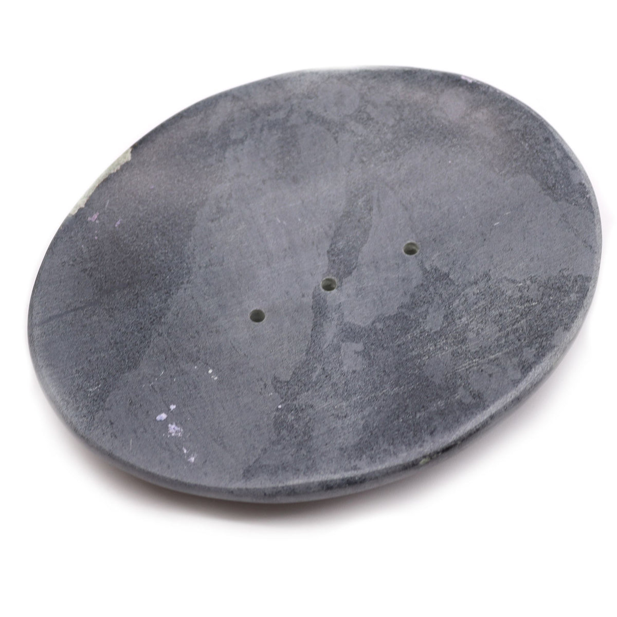 Speckstein-Seifenschale – klassisch oval in natürlichem Grau