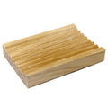 Hemu-Holz-Seifenschale – fein gerillt mit klarem Design