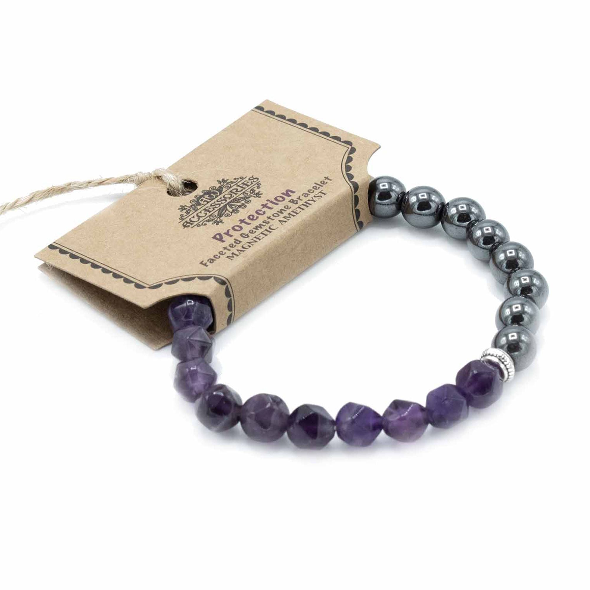 Facettiertes Edelsteinarmband mit Amethyst